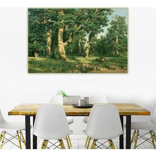 Canvas Oil Painting Ivan Shishkin"Oak Grove"Wall Aesthetic Backdrop Western Art Decor Poster Home Room Interior Decoration