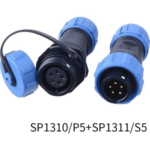 LEIFU SP13 Industrial IP68 Waterproof Connector 2 3 4 5 6 7 9 Pin Electrical Terminal Power Straight In-line Cable Wire Adapter
