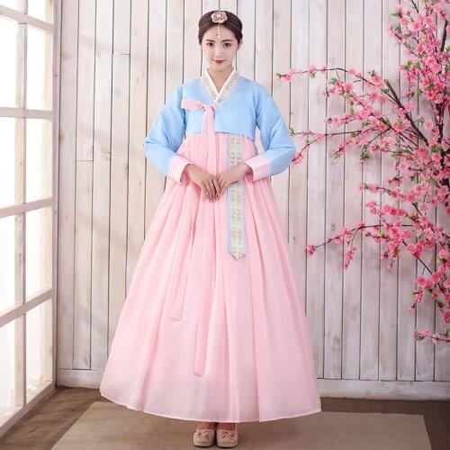Fashion Korean Ancient Costumes Women Hanbok Dress Traditional Party Asian Palace Cosplay Wedding Performance Clothing SL2063