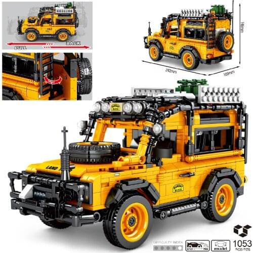 MOC Car City Pull Back Sports Racing Car SUV off-road vehicle Building Blocks Model High-Tech Speed Roadster Kids DIY Bricks Toy