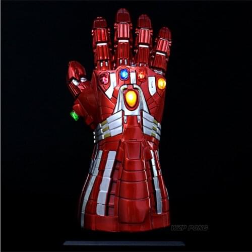 Hasbro Avengers Super Hero Iron Man Gauntlet LED with Statue Resin Action Figure Desk Decoration Collection Model Toy