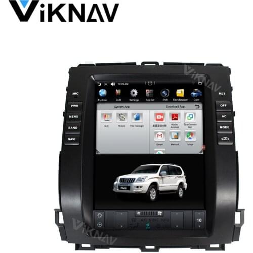 Multimedia player GPS navigation for-Toyota Land Cruiser Prado 2002-2009 Car stereo radio DVD player vertical screen 10.4 inch