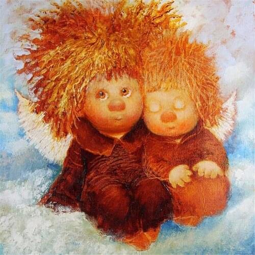 Angel Bee Flower DIY 11CT Cross Stitch Embroidery Kits Needlework Craft Set Cotton Thread Printed Canvas Home Dropshipping