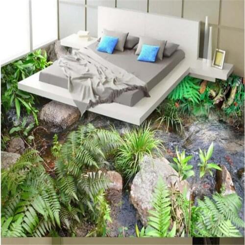 Wellyu Customized large mural living room bedroom background realistic natural world living room bedroom floor membrane