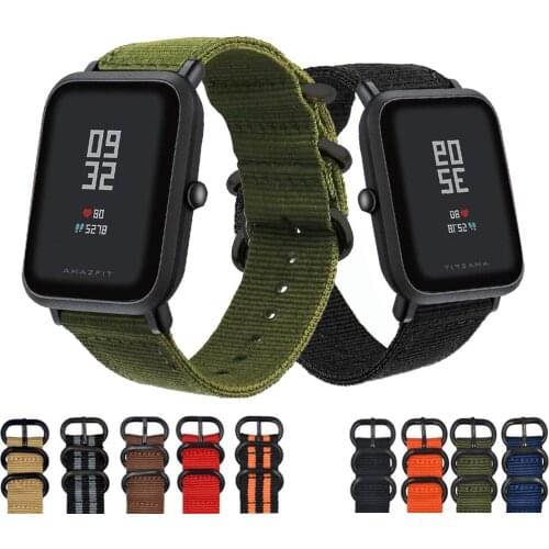 20mm 22mm 24mm Nylon Strap For Amazfit Bip Amazfit Stratos Quick Release Watch Band For Garmin Vivoactive3 Huawi Watch GT