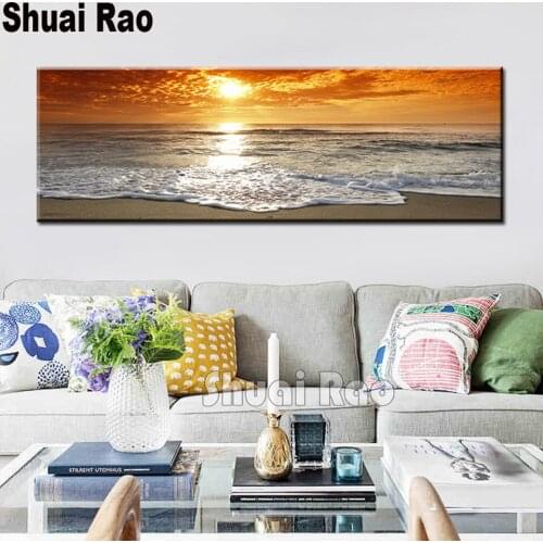 New diamond embroidery diamond art painting full drill kits beach Beautiful natural scenery puzzle diamond mosaic for wall decor