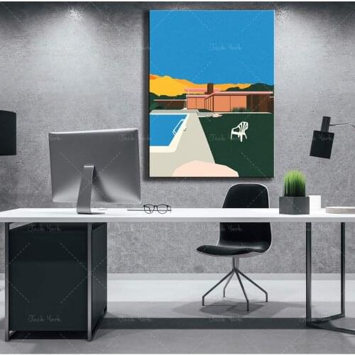 Poster Art Print Illustration – Kaufmann Desert House Poolside