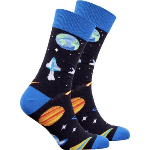 Planets Gifts Idea Creative High Quality Harajuku Fashion Men Woman street Hip Hop Cotton Unisex happy sock Funny sock Christmas