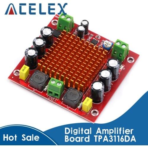 Digital Amplifier Board TPA3116DA TPA3116 150W D2 Mono Channel Digital Power Audio Amplifier Board XH-M544 DC 12V 24V