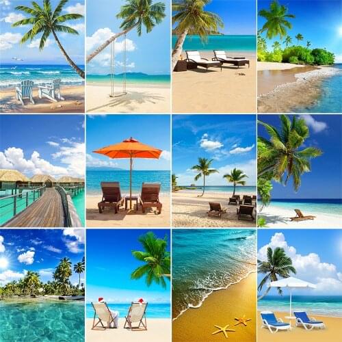 Full Square/round Diamond Painting 5D Seaside Landscape Diamond Embroidery Beach Cross Stitch Mosaic Kit Home Decoration