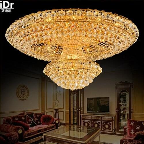 Circular golden living room atmosphere Lobby Restaurant Crystal Luxury Hotel Dia1000mm Ceiling Lights Luxury lamp
