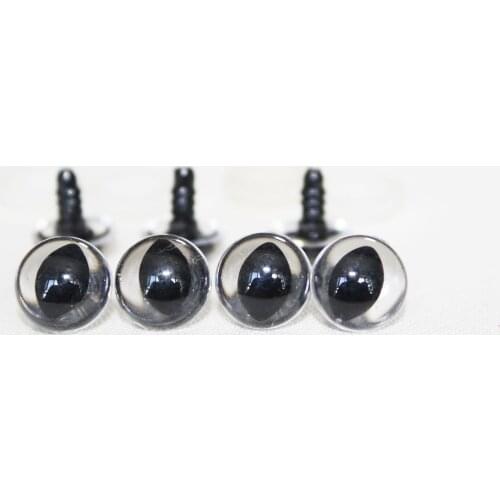 20pcs/lot 9mm-30mm plastic clear toy cat eyes safety eyes with washer for diy doll findings--size option