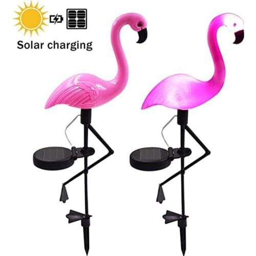 Flamingo Solar Powered Garden Light Ground Spike Light Outdoor Waterproof Park Decorative Lawn Lamp Pathway Yard Walkway Decor