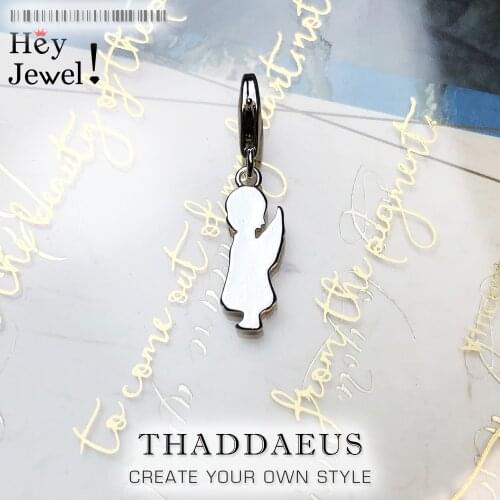 925 Sterling Silver Guardian Angel Dazzling Fairy Pendant Charm For Women Female Fit Bracelet Jewelry Valentine Day Gift