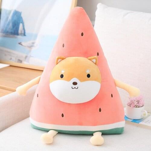 Cute Penguin Rabbit Dinosaur Dog Pig Bear Sofa Cushion Creative Fruit Pillow Watermelon Plush Doll Birthday Present Soft Fabric