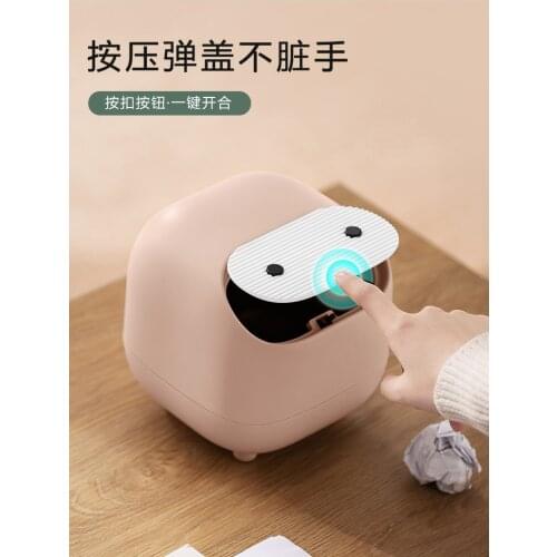 Nordic Desktop Small Trash Can Living Room Coffee Table With Lid Plastic Sorting Box Small Trash Trash Storage Bin