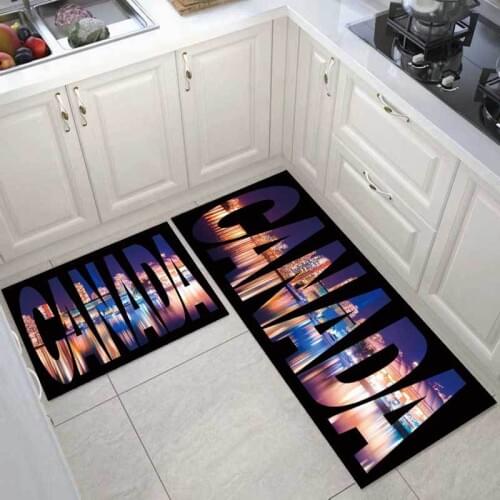 Modern City Night View Alphabet Kitchen Mat Combination Entry Mat Bedroom Long Non-slip Bedside Blanket