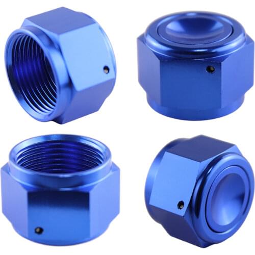4Pcs Anodized Aluminum 16-AN AN16 Adapter Female Flare Cap /Plug/ Nut Fitting BK