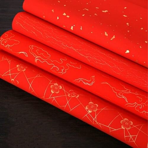 Thicken Red Xuan Paper Chinese Spring Festival Paper Cutting Decoration 10pcs Chinese New Year Red Xuan Paper Rijstpapier