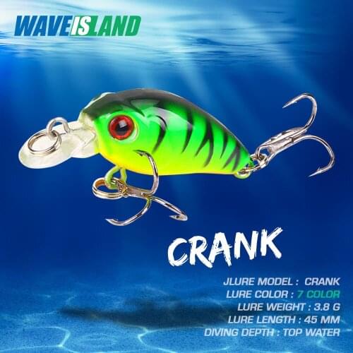 WAVEISLAND 2021 Crank Bait Fishing Lures 4.5cm 3.8g Small Rock Lures Topwater Lure Isca Artificial Wobbler Fake Fish Carp Bait