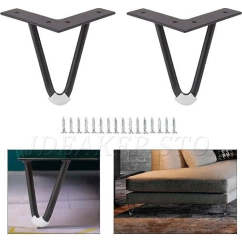 1/4Pcs 100-300mm Solid Iron Hairpin Legs with Screws Heavy Duty Furniture Legs for Sofa Cabinet tv stands beds dressers legs