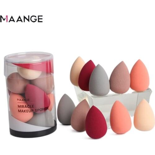 10PCS/Box Makeup Sponges Puff Foundation Concealer Puff Mini Wet And Dry Use Powder Smooth Cosmetic Make Up Puff Beauty Tool