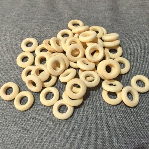 Popular DIY Wooden Beads Connectors Circles Rings Beads Unfinished Natural Wood Lead-Free Beads 15mm 100PCS cuentas de madera