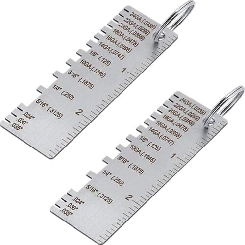 2PCS Sheet Metal Guage Tool Sheet Thickness Gauge Stainless Steel Welding Gage Plated Size Inspection Tool