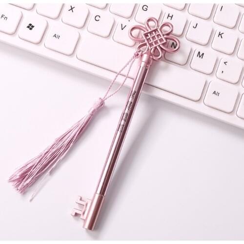 20pcs creative key Chinese knot modeling neutral pen 0.5 refill needle Black Signature fountain pen student stationery