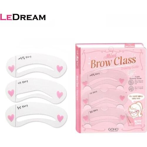 3pcs/set Girl Magic Eyebrow Stencils Card Set Mini Eye Brow Class Drawing Guide Template Styling Shaping Makeup Tools Accessory