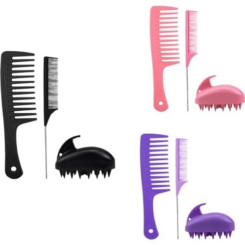 3PCS Detangling Hair Hrush Detangler Hairbrush for Curly Hair Barber Accessories Hair Care Styling Tools