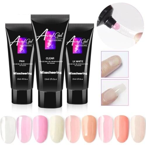 60/30/15ml 1PCS Crystal Extend UV Nail Gel Extension Builder Led Gel Nail Art Gel Lacquer Jelly Acrylic Builder UV Nail Gel