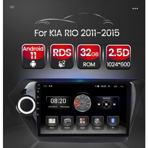 Android 11 2.5D Touch Screen Autoradio Car Multimedia Radio Player For Kia Rio 3 K2 2011-2019 GPS Navigation SWC Carplay WIFI