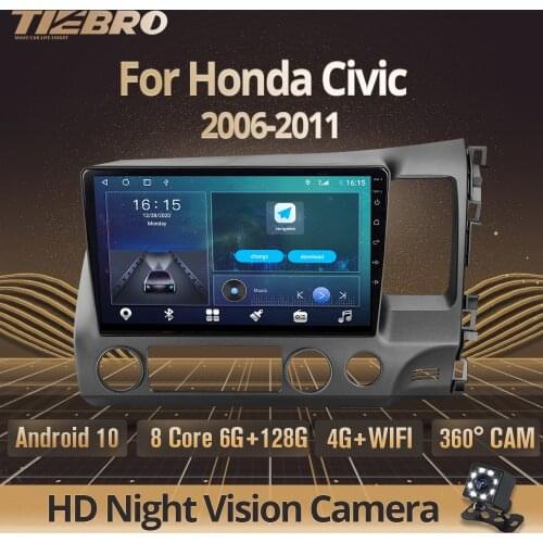 2Din Android 10 Car Multimedia Player For Honda Civic 2006-2011 10.1 Inch Car Radio Navigation GPS 2DIN Dvd Player TPMS WIFI 4G