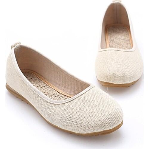 YourSeason Vintage Ladies Casual Cotton Ballet Shoes Handmade Women Soft Comfortable Linen Slip On Old Beijing Flats For Teacher