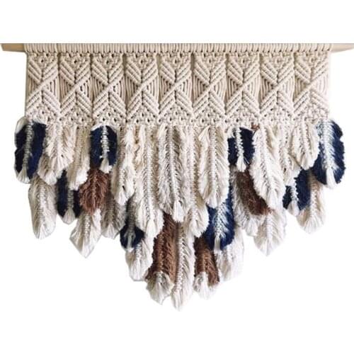 Bohemian tassel dyed TAPESTRY HAND WOVEN forest soft suit Nordic wall hanging