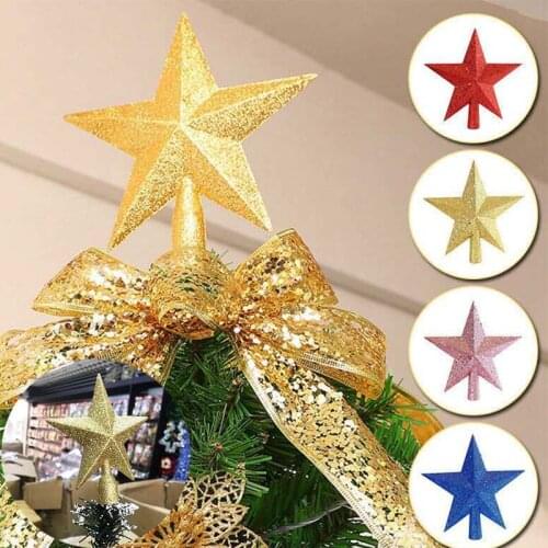 Large Glitter Star Christmas Xmas Tree Topper Decoration Xmas Treetop Ornament Merry Christmas Decor For Home New Year