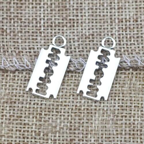 30 Pieces 25x12mm Antique Silver Color Sawtooth Phonecharms Keychain DIY for Jewelry Making