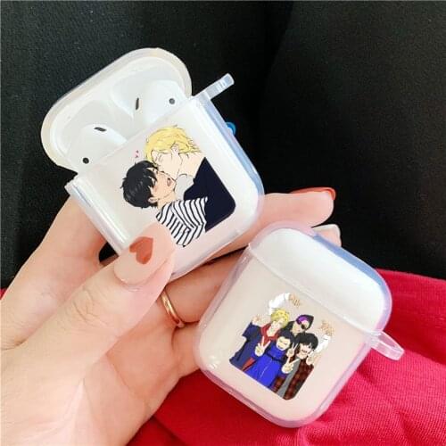 Japan Anime Banana Fish Anime Soft Silicone Transparent Earphone Case for Airpods 1 2 Wireless Earphone Cover Charging Box Capa