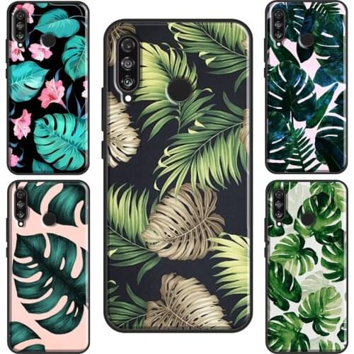 Monstera Flower Tropical Green Leaves Case For Huawei P30 Pro P40 P20 Mate 20 Lite Nova 5T P Smart 2019 Honor 20 8X 9X 8A 10i