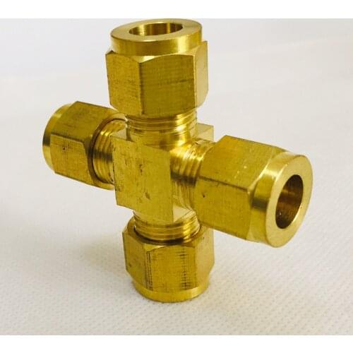 9.52mm four-way connector, mist cooling system pipe connector, brass quick connector connector