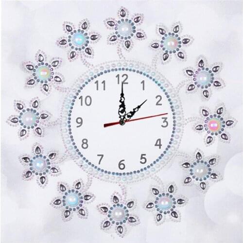 Decor Wall Clock Special Shaped Diamond Embroidery Clock 5D DIY Diamond Painting Flowers Picture of Rhinestone Mosaic Home Decor