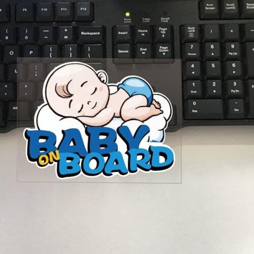 Baby Sleeping Decal Waterproof Reflective Car Sticker 14cmx11cm