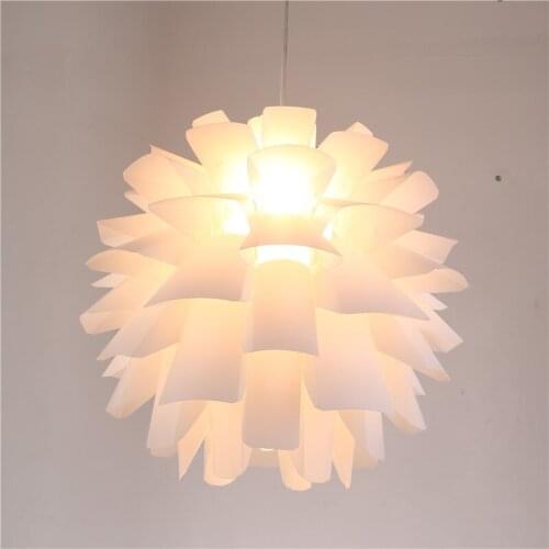 DIY Lily Lotus IQ Puzzle Pendant Lampshade Cafe Restaurant Ceiling Room Decoration LED Hanging Lamp White Lights