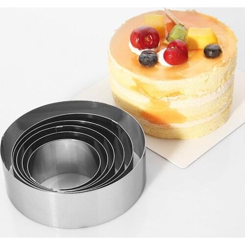 6Pcs Adjustable Round Mousse Ring Cake Mold Adjustable 3D Cake Mould Stainless Baking Moulds Kitchen Mousse Cake Decorating Tool