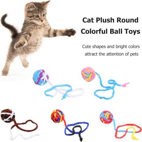 Kitten Molar Chew Bite Toys Cat Plush Round Ball Toys Interactive Kitten Playing Training Funny Chewing Pet Supplies