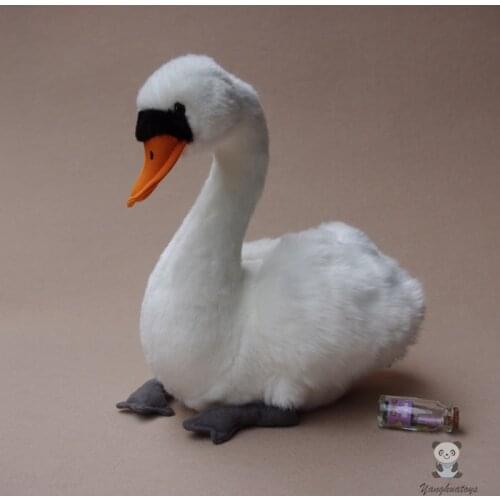 Toys Children Cute White Swan Doll Plush Animals Toy Simulation Wildlife Wart Swan Decoration Gifts