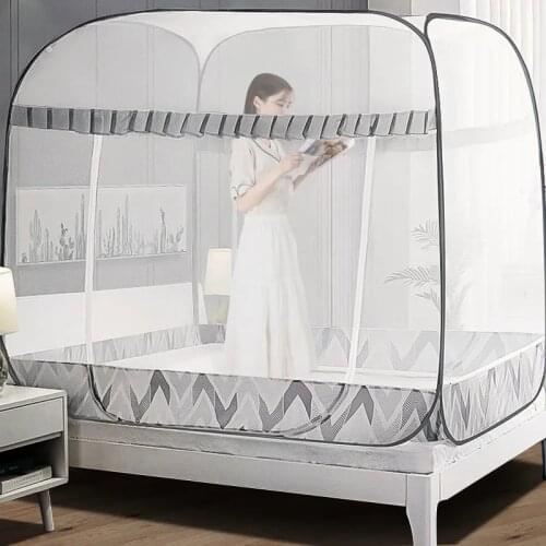 Heighten Quadrate Foldable Mosquito Net Full Bottom Fall Protection Anti-Mosquito Netting Installation Free Bedroom Bed Tent