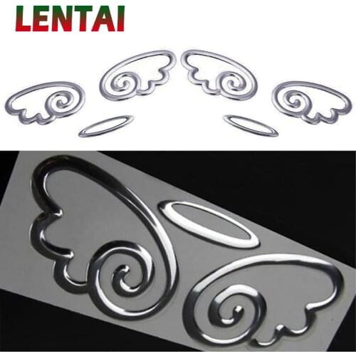 LENTAI For Skoda octavia a7 a5 2 rapid fabia Suzuki swift grand vitara Cadillac 1Set 3D Angel Wings Styling for car logo Sticker