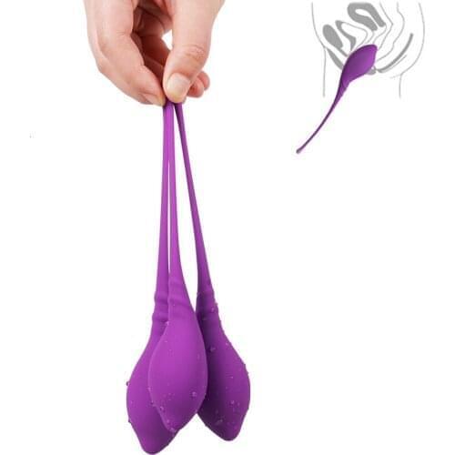 Love Egg For Vaginal Tight Exercise,Ben Wa Ball Waterproof Silicone 3 Step Luxury Smart Kegel Balls Lay On Sex Toy For Women